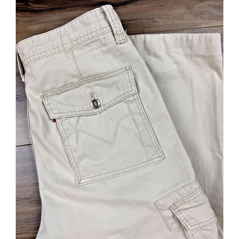Levi's Cargo Pants Mens 34x30 Khaki Loose Straight 100% Cotton Utility Pockets
